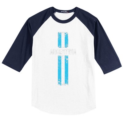 retro Argentina flag Soccer Jersey Argentina Fan Baseball Sleeve Shirt