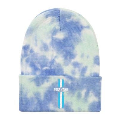 retro Argentina flag Soccer Jersey Argentina Fan Tie Dye 12in Knit Beanie