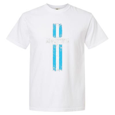 retro Argentina flag Soccer Jersey Argentina Fan Garment-Dyed Heavyweight T-Shirt