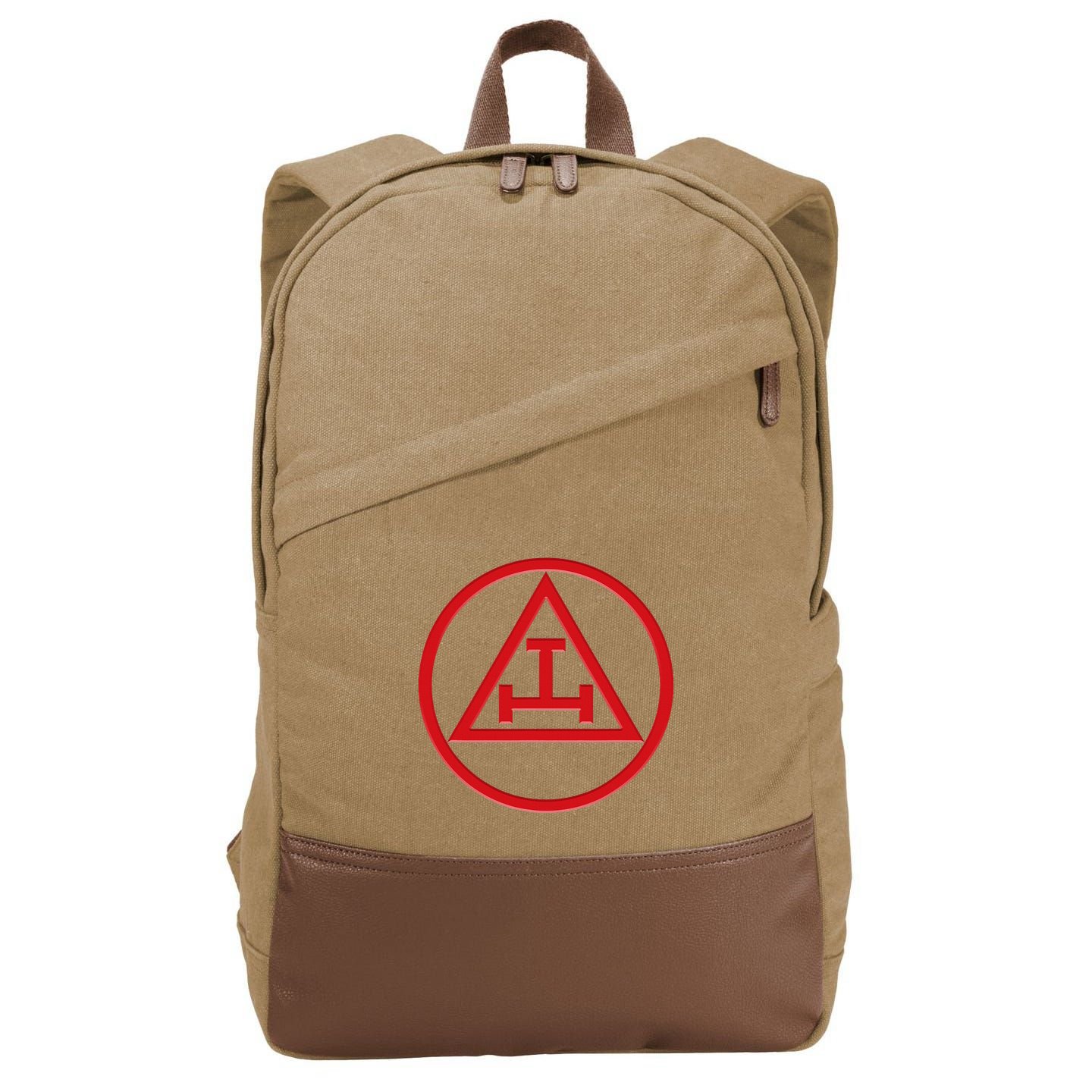 Royal Arch Freemason York Rite Masonic Mason Cotton Canvas Backpack