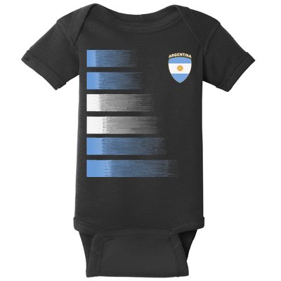 retro Argentina flag Soccer Jersey Argentina Fan Baby Bodysuit