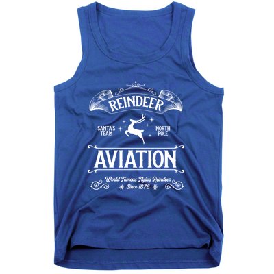 Reindeer Aviation Funny Christmas Santa Claus And Sleigh Gift Tank Top