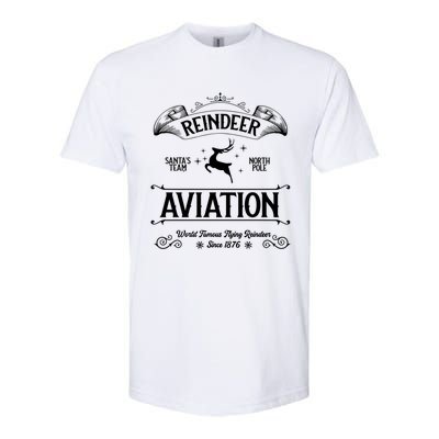 Reindeer Aviation Funny Christmas Santa Claus And Sleigh Gift Softstyle CVC T-Shirt