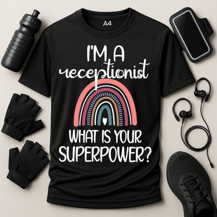 Receptionist Appreciation Front Desk Receptionist Gift Cooling Performance Crew T-Shirt