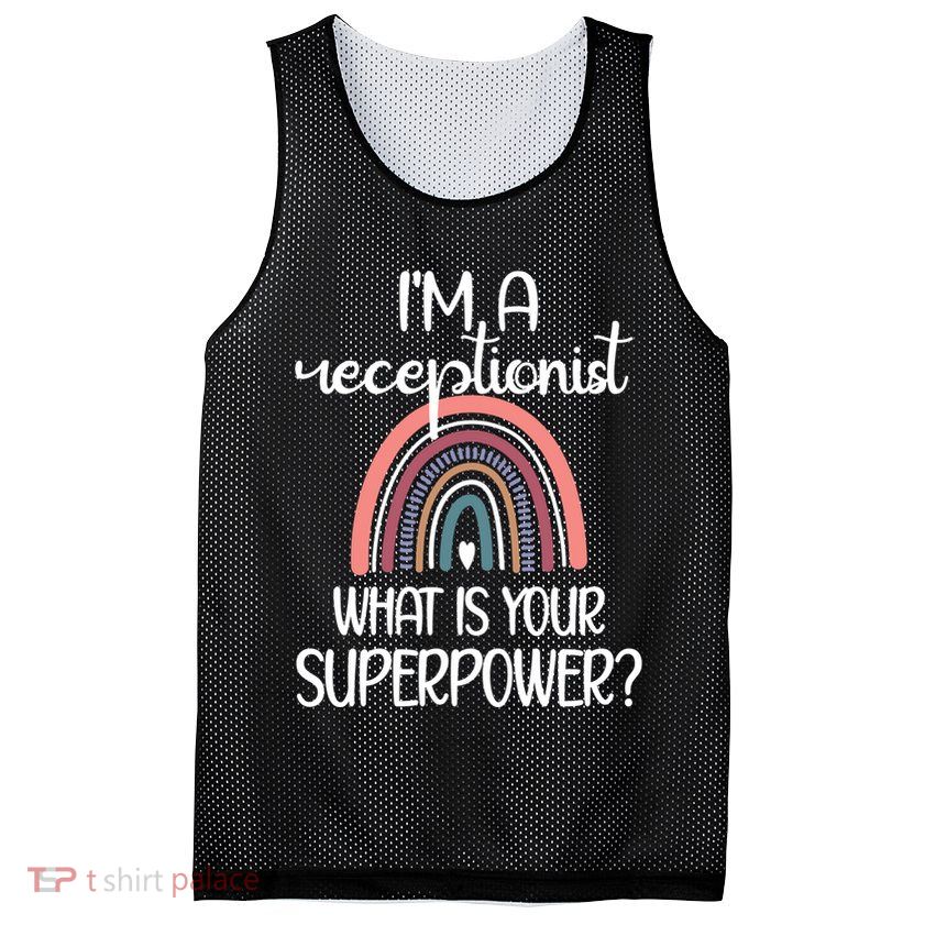 Receptionist Appreciation Front Desk Receptionist Gift Mesh Reversible Basketball Jersey Tank