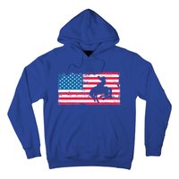 Retro American Flag Rodeo Bronc Horse Riding Cow Cow Cool Gift Hoodie