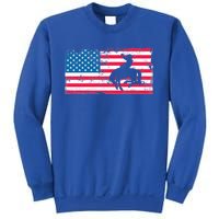 Retro American Flag Rodeo Bronc Horse Riding Cow Cow Cool Gift Sweatshirt