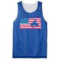 Retro American Flag Rodeo Bronc Horse Riding Cow Cow Cool Gift Mesh Reversible Basketball Jersey Tank