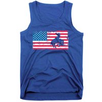 Retro American Flag Rodeo Bronc Horse Riding Cow Cow Cool Gift Tank Top