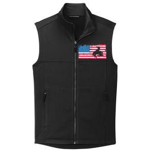 Retro American Flag Rodeo Bronc Horse Riding Cow Cow Cool Gift Collective Smooth Fleece Vest