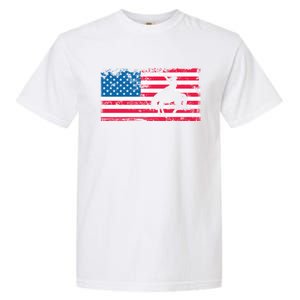 Retro American Flag Rodeo Bronc Horse Riding Cow Cow Cool Gift Garment-Dyed Heavyweight T-Shirt