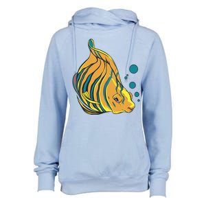 Royal Angel Fish Womens Funnel Neck Pullover Hood