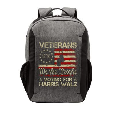 Retro America Flag Veterans Voting For Harris Walz 2024 Vector Backpack