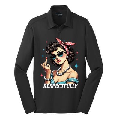 Respectfully A Funny Sarcasm Meme Design For Those That Tell It Like It Is Silk Touch Performance Long Sleeve Polo