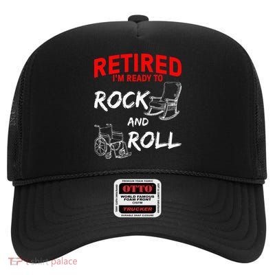 Retirement Art For Women Grandpa Retired Dad Retiring High Crown Mesh Back Trucker Hat