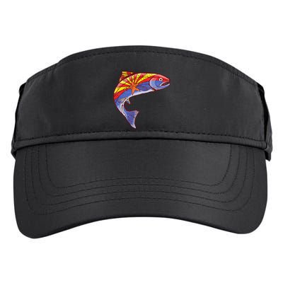 Retro Arizona Flag Trout Vintage Fly Fishing Graphic Design Adult Drive Performance Visor