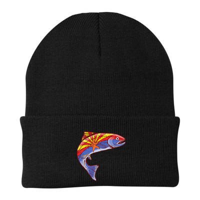 Retro Arizona Flag Trout Vintage Fly Fishing Graphic Design Beanie