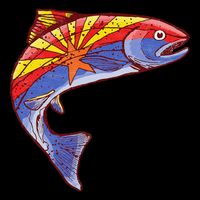 Retro Arizona Flag Trout Vintage Fly Fishing Graphic Design Visor