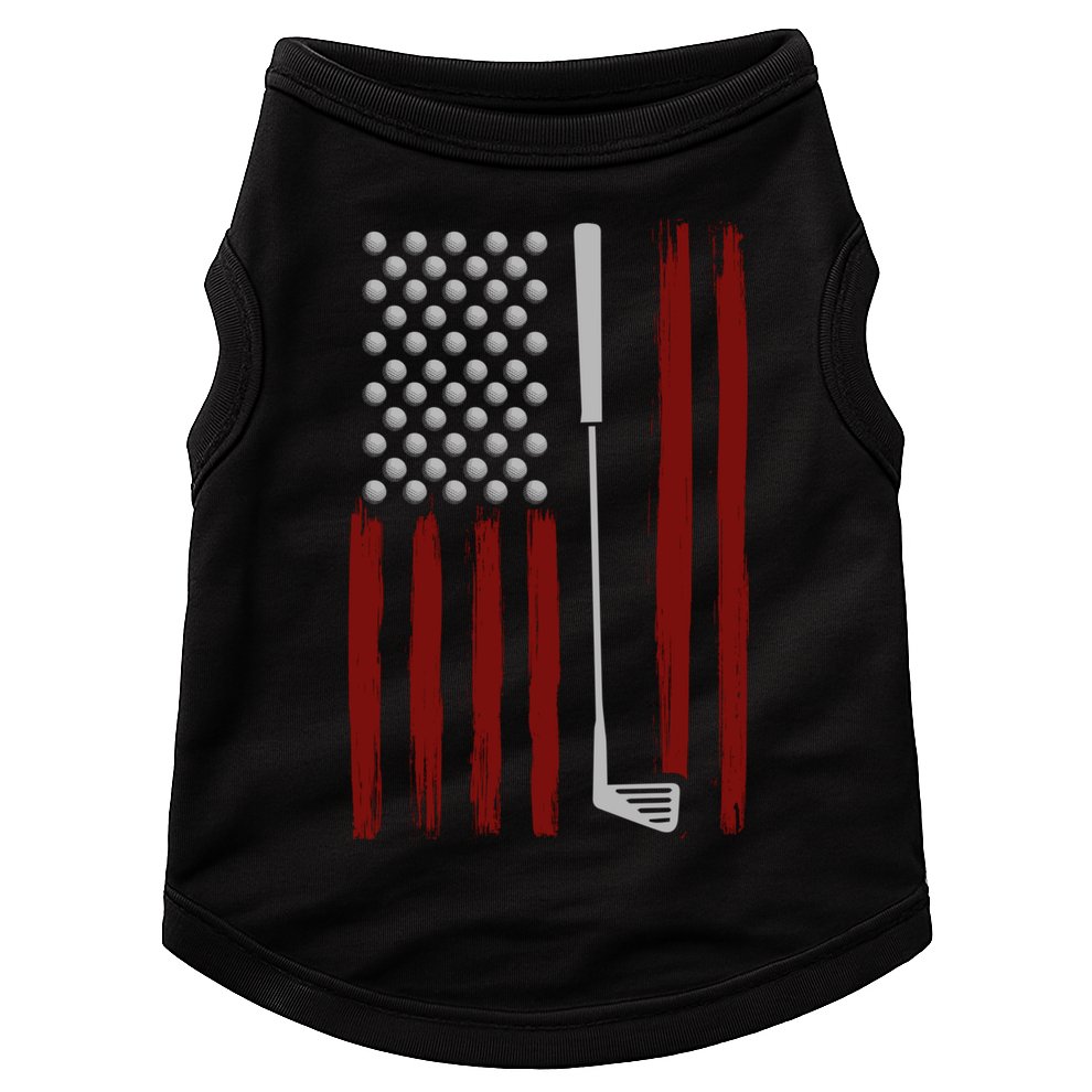 Retro American Flag Golf Gift For Golfer Funny Golf Club Doggie Tank