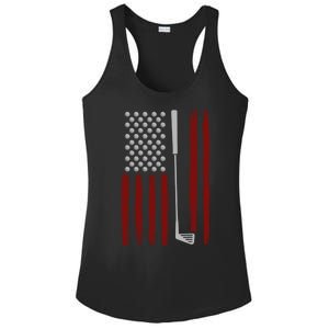 Retro American Flag Golf Gift For Golfer Funny Golf Club Ladies PosiCharge Competitor Racerback Tank