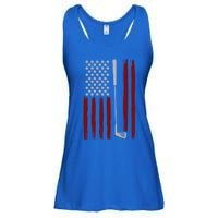 Retro American Flag Golf Gift For Golfer Funny Golf Club Ladies Essential Flowy Tank