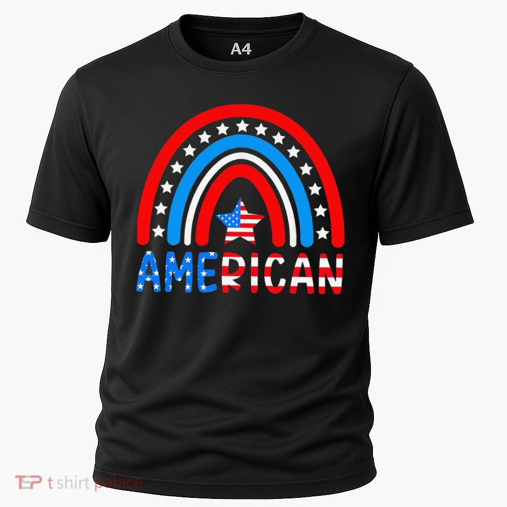 Rainbow American Flag Patriotic Happy 4th Of July Performance Shirt