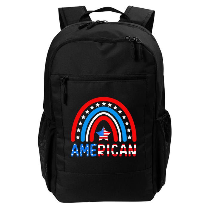 Rainbow American Flag Patriotic Happy 4th Of July Backpack