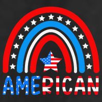 Rainbow American Flag Patriotic Happy 4th Of July Golf Towel