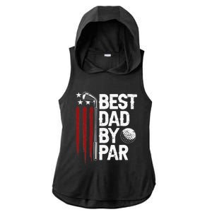 Retro American Flag Golf Gift for Golfer Funny Golf Club Ladies PosiCharge Tri-Blend Wicking Draft Hoodie Tank