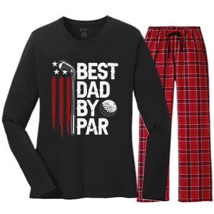 Retro American Flag Golf Gift for Golfer Funny Golf Club Women's Long Sleeve Flannel Pajama Set 