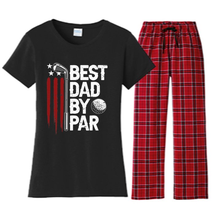 Retro American Flag Golf Gift for Golfer Funny Golf Club Women's Flannel Pajama Set