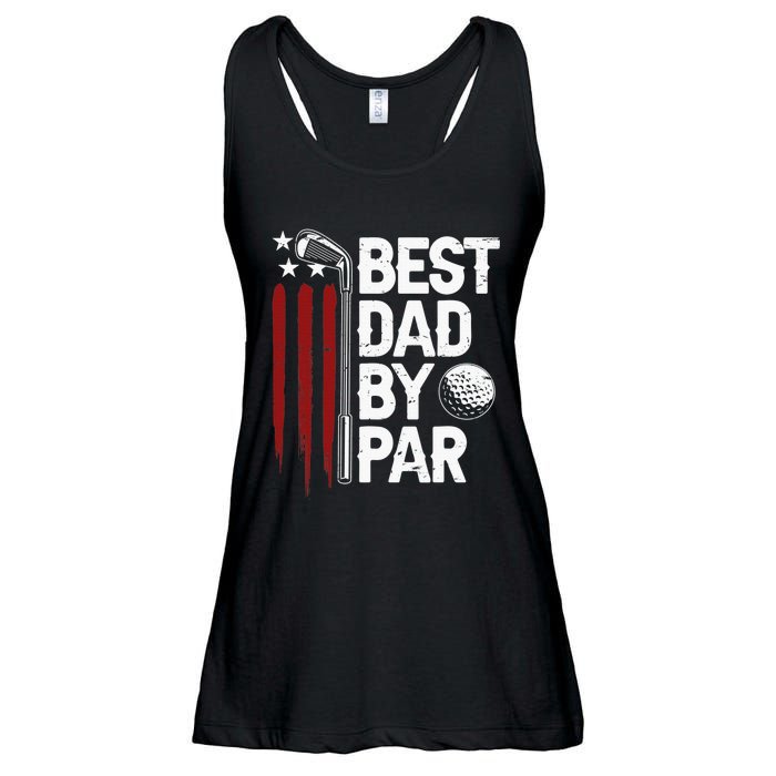 Retro American Flag Golf Gift for Golfer Funny Golf Club Ladies Essential Flowy Tank