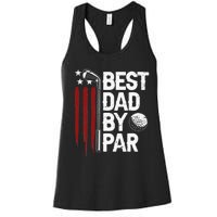 Retro American Flag Golf Gift for Golfer Funny Golf Club Women's Racerback Tank