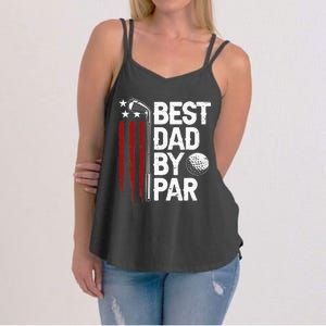 Retro American Flag Golf Gift for Golfer Funny Golf Club Women's Strappy Tank