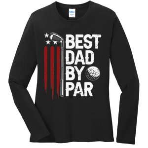 Retro American Flag Golf Gift for Golfer Funny Golf Club Ladies Long Sleeve Shirt