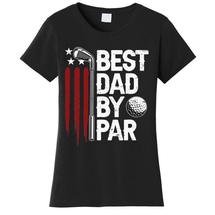 Retro American Flag Golf Gift for Golfer Funny Golf Club Women's T-Shirt