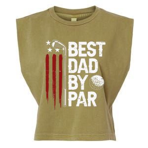 Retro American Flag Golf Gift for Golfer Funny Golf Club Garment-Dyed Women's Muscle Tee