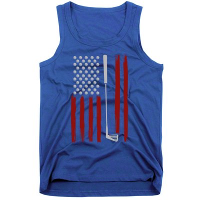 Retro American Flag Golf Gift For Golfer Funny Golf Club Gift Tank Top