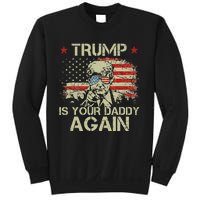 Retro American Flag Trump24 Funny Trump Is Your Daddy Again Sweatshirt