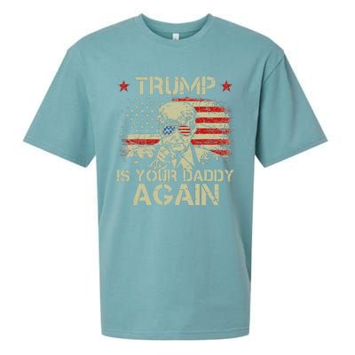 Retro American Flag Trump24 Funny Trump Is Your Daddy Again Sueded Cloud Jersey T-Shirt