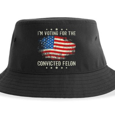 Retro American Flag Voting Convicted Felon Sustainable Bucket Hat