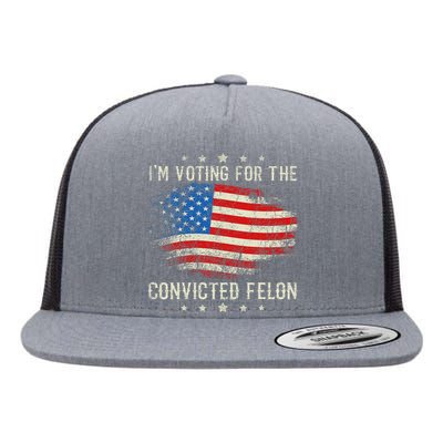 Retro American Flag Voting Convicted Felon Flat Bill Trucker Hat