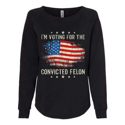 Retro American Flag Voting Convicted Felon Womens California Wash Sweatshirt