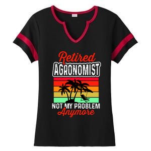 Retired AGRONOMIST Funny Ladies Halftime Notch Neck Tee