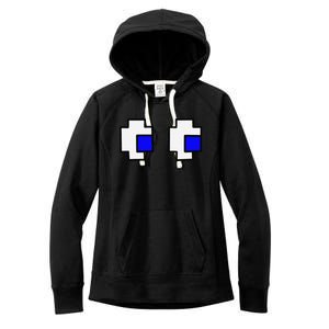 Retro Arcade Game Ghost Eyes Women's Fleece Hoodie