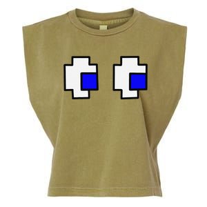 Retro Arcade Game Ghost Eyes Garment-Dyed Women's Muscle Tee