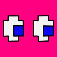 Retro Arcade Game Ghost Eyes Button