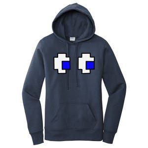 Retro Arcade Game Ghost Eyes Women's Pullover Hoodie