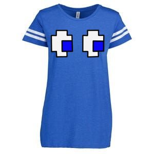 Retro Arcade Game Ghost Eyes Enza Ladies Jersey Football T-Shirt