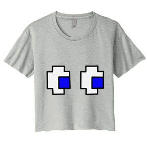 Retro Arcade Game Ghost Eyes Women's Crop Top Tee